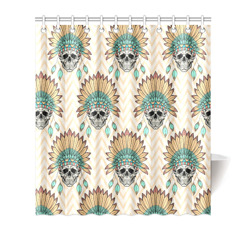 Indian Skull Pattern Shower Curtain