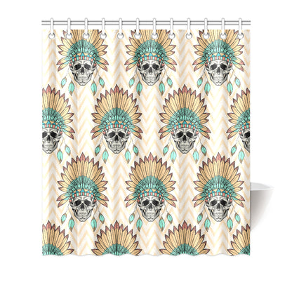 Indian Skull Pattern Shower Curtain