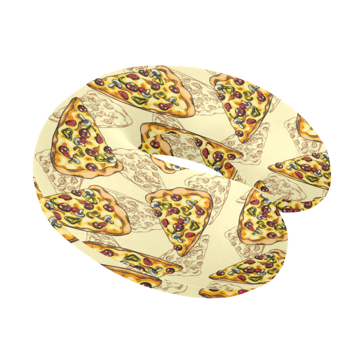 Pizza Pattern Print Design A01 U-Shaped Travel Neck Pillow