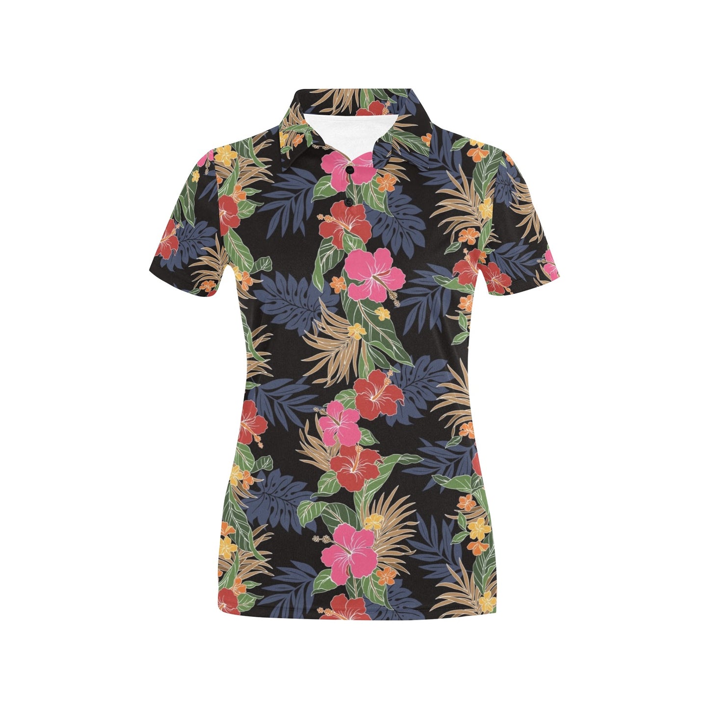 Hawaiian Themed Pattern Print Design H011 Women's Polo Shirt