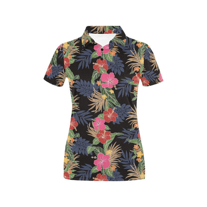 Hawaiian Themed Pattern Print Design H011 Women's Polo Shirt
