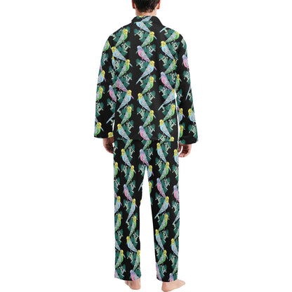 Budgerigar Pattern Print Design 03 Men's Long Pajama Set