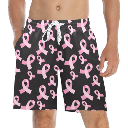 Breast Cancer Awareness Design Men's Swim Trunks Beach Shorts