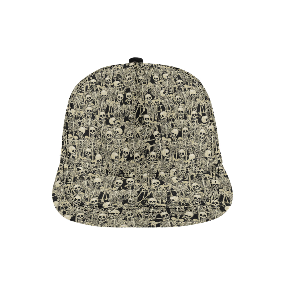 Skeleton Design Print Snapback Cap