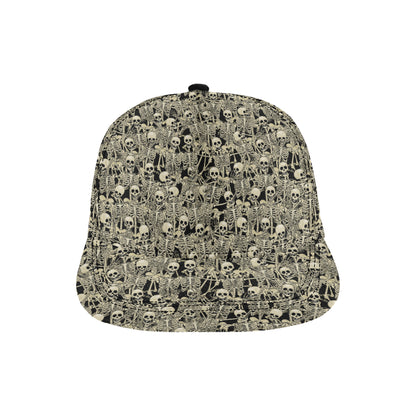Skeleton Design Print Snapback Cap