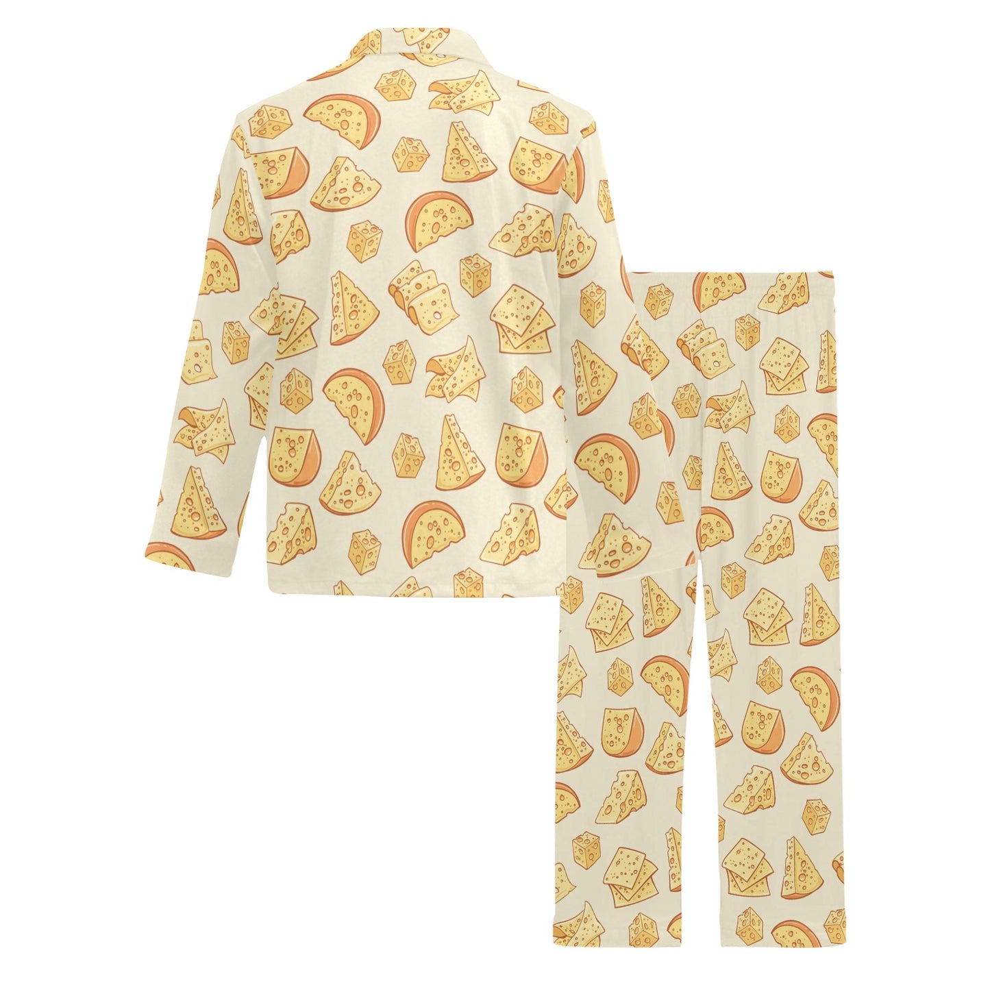 Cheese Pattern Print Design 01 Men's Long Pajama Set