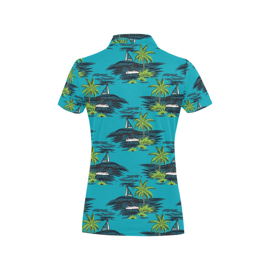 Pacific island Pattern Print Design A01 Women's Polo Shirt
