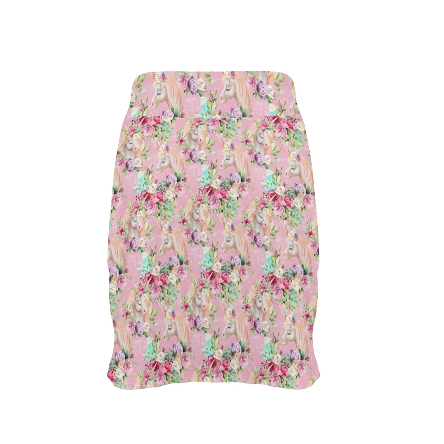 Unicorn Princess with Rose 17" Golf & Pickleball Skort with Pockets