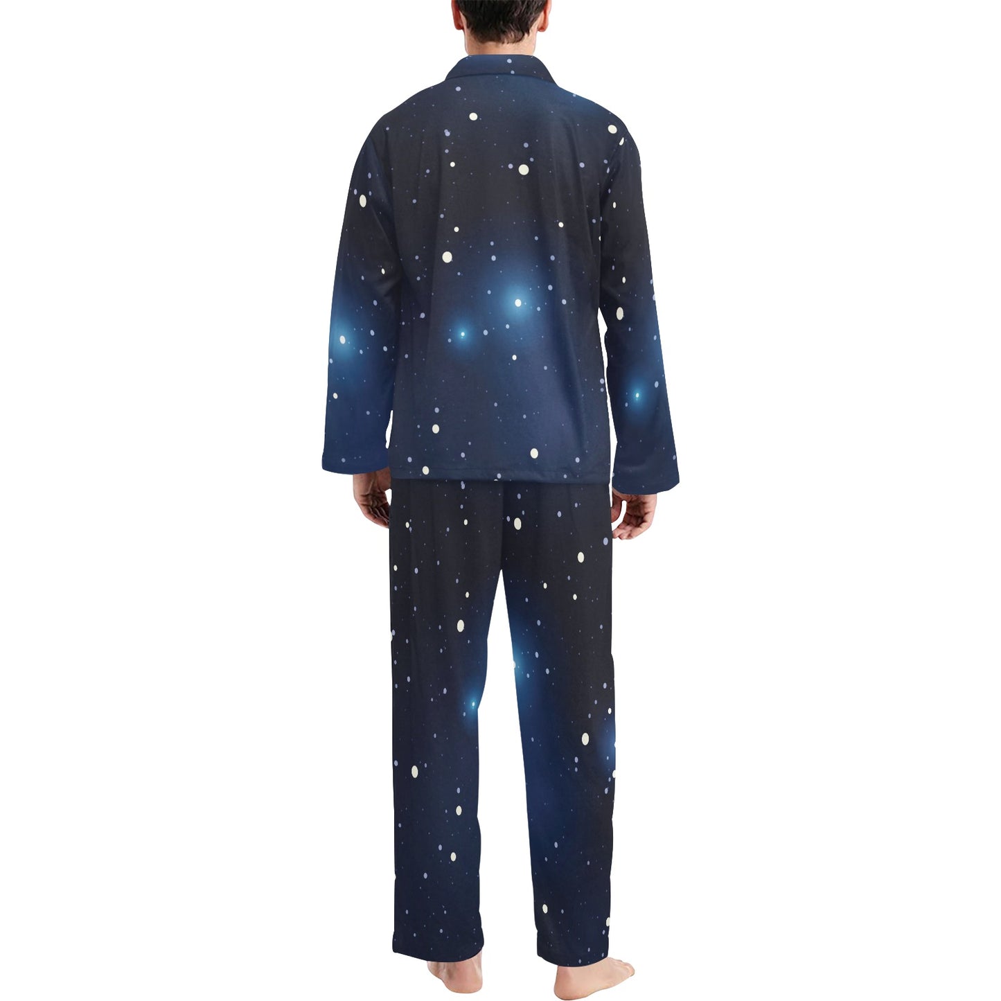 Night sky Pattern Print Design A02 Men's Long Pajama Set