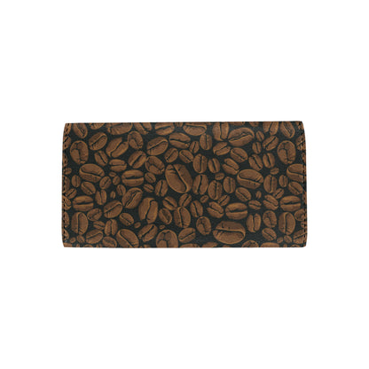 Coffee Pattern Print Design 01 Women's Trifold Wallet