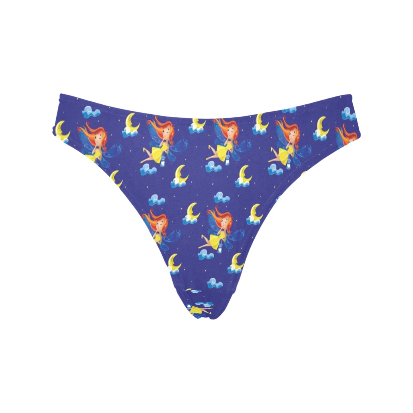 Fairy with Moon Print Pattern Women's Thongs