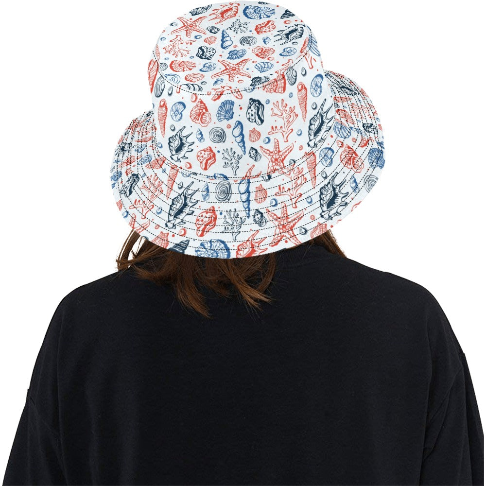 Seashell Print Design LKS307 Unisex Bucket Hat