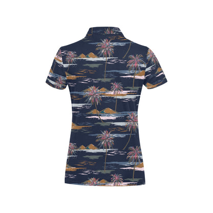 Pacific island Pattern Print Design A06 Women's Polo Shirt