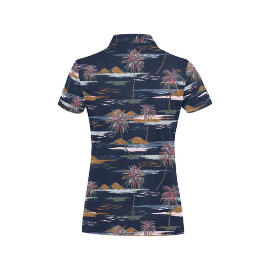 Pacific island Pattern Print Design A06 Women's Polo Shirt
