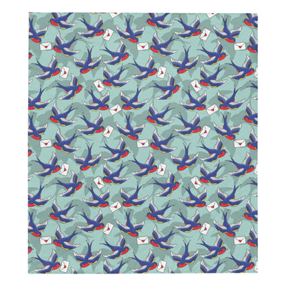 Swallow Bird Pattern Print Design 02 Premium Quilt
