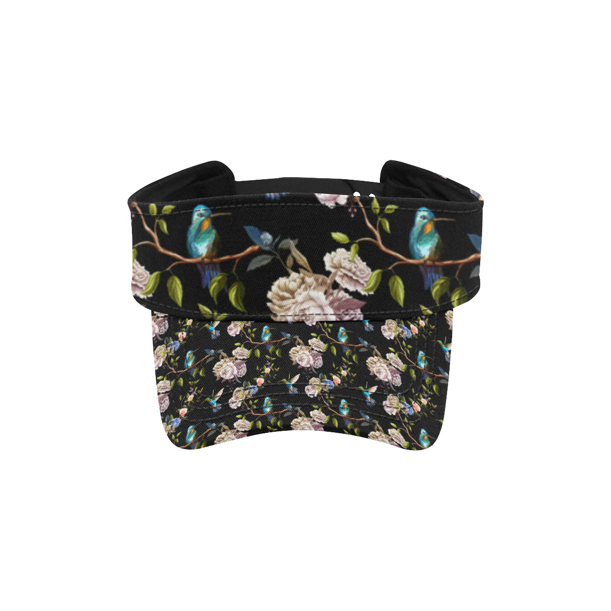 Hummingbird Flower Themed Print Unisex Sun Visor