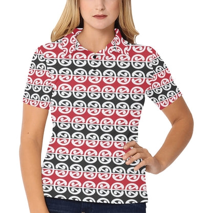 Maori Classic Themed Design Print Women's Polo Shirt