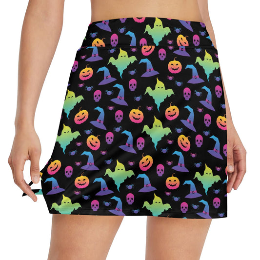 Halloween Print Design LKS404 17" Golf & Pickleball Skort with Pockets