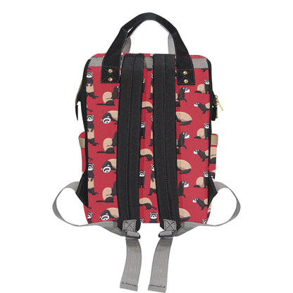 Ferret Pattern Print Design 02 Diaper Bag Backpack