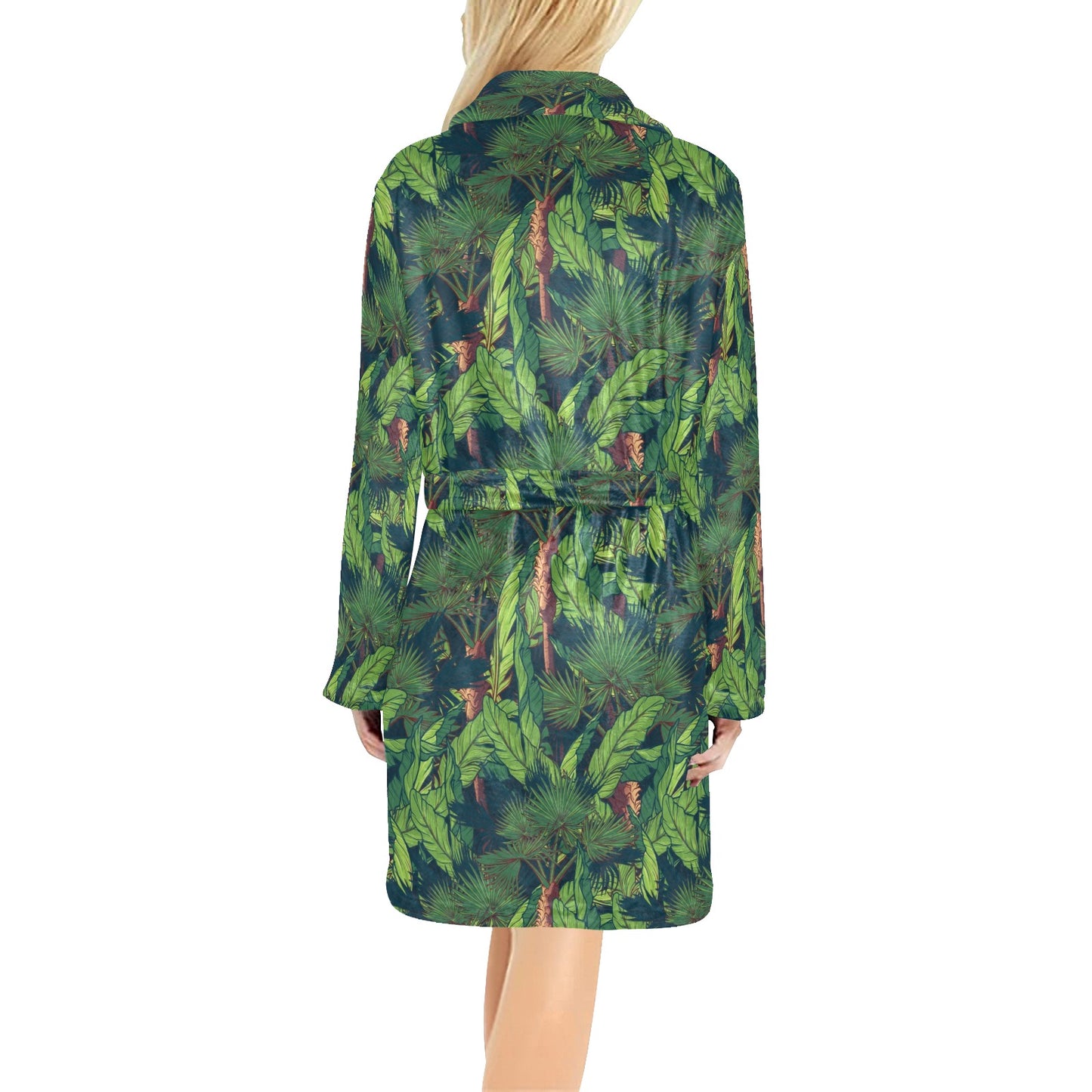 Rainforest Pattern Print Design A01 Women's Fleece Robe