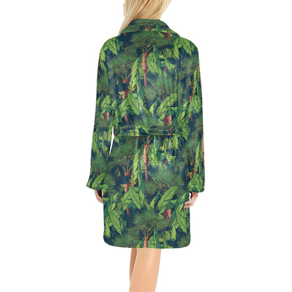 Rainforest Pattern Print Design A01 Women's Fleece Robe