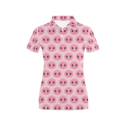 Pig Print Design LKS401 Women's Polo Shirt
