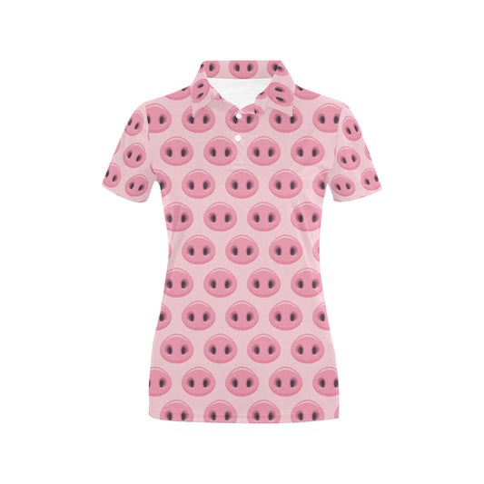 Pig Print Design LKS401 Women's Polo Shirt