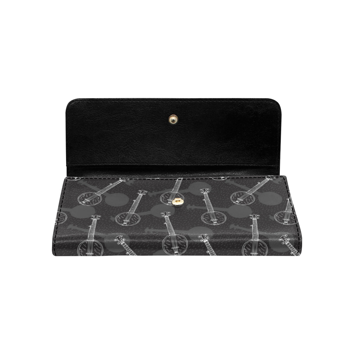 Banjo Pattern Print Design 03 Women's Trifold Wallet