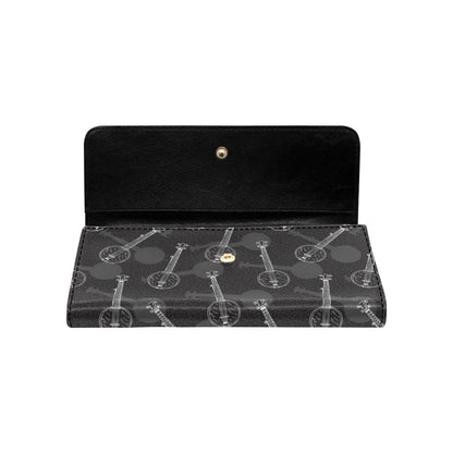 Banjo Pattern Print Design 03 Women's Trifold Wallet