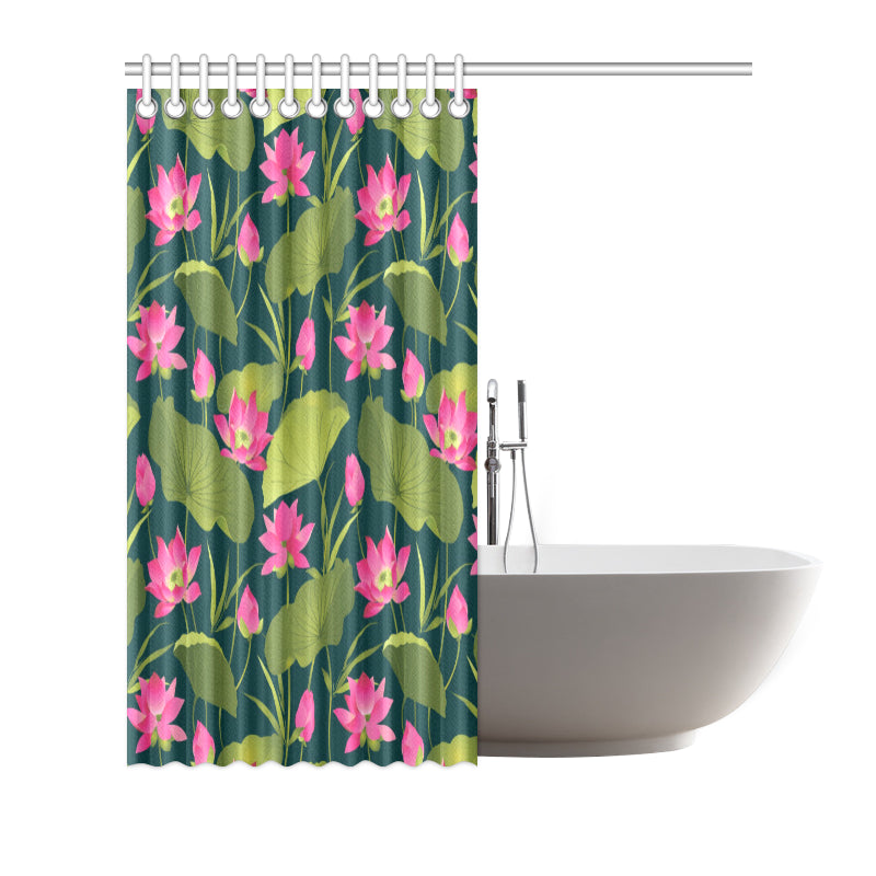 Water Lily Pattern Print Design WL09 Shower Curtain