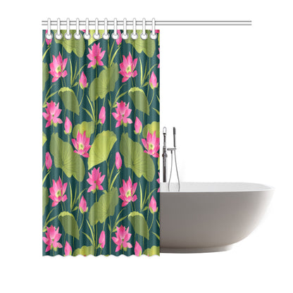 Water Lily Pattern Print Design WL09 Shower Curtain