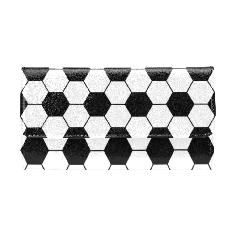 Soccer Ball Texture Print Design LKS303 Women's Trifold Wallet
