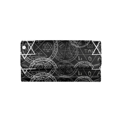 Pentagram Pattern Print Design A01 Women's Trifold Wallet