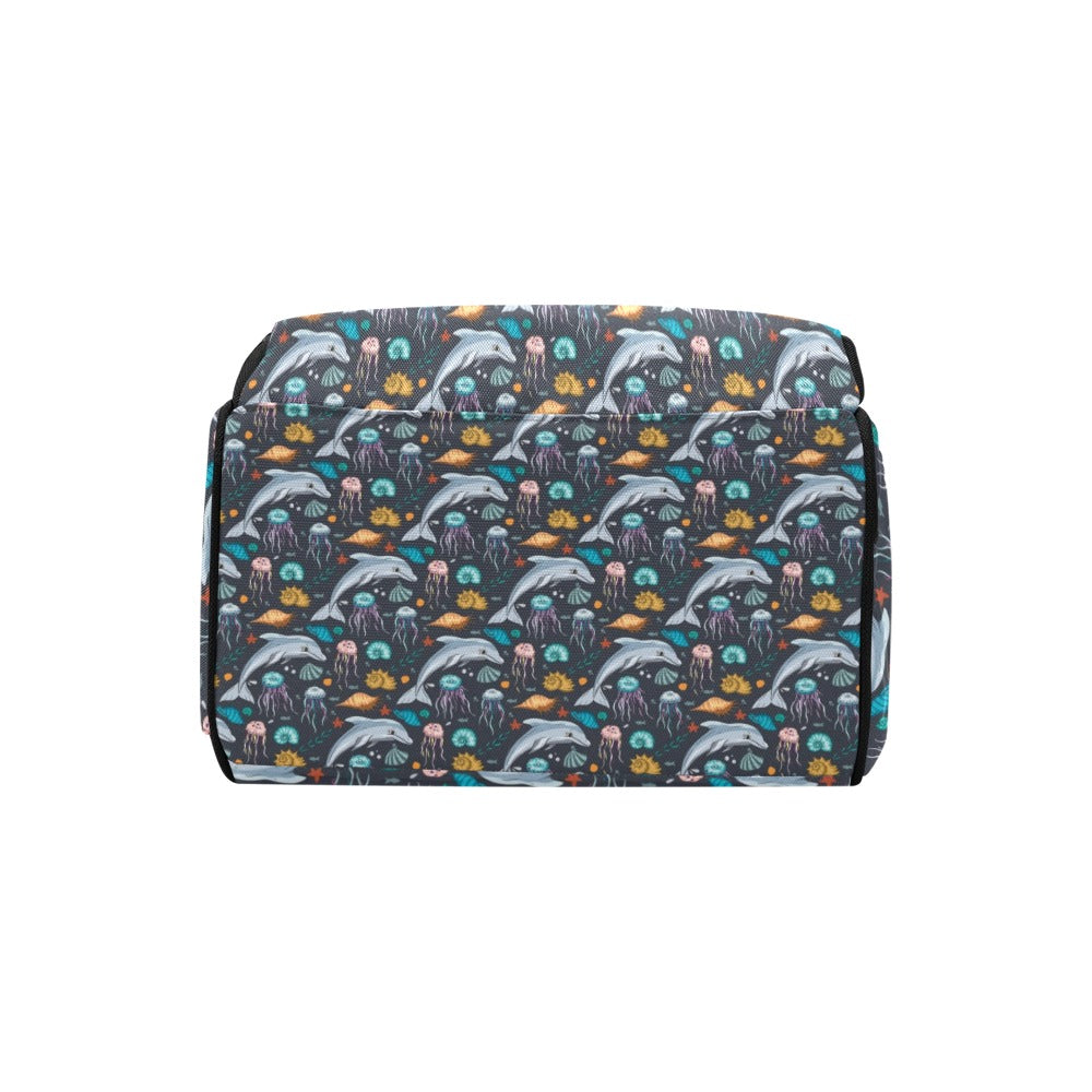 Underwater Dolphin Print Design LKS304 Diaper Bag Backpack