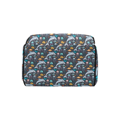 Underwater Dolphin Print Design LKS304 Diaper Bag Backpack