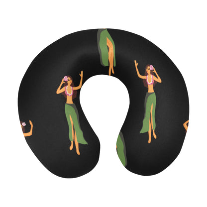 Hula Dancers Girl Pattern Print Design 01 U-Shaped Travel Neck Pillow