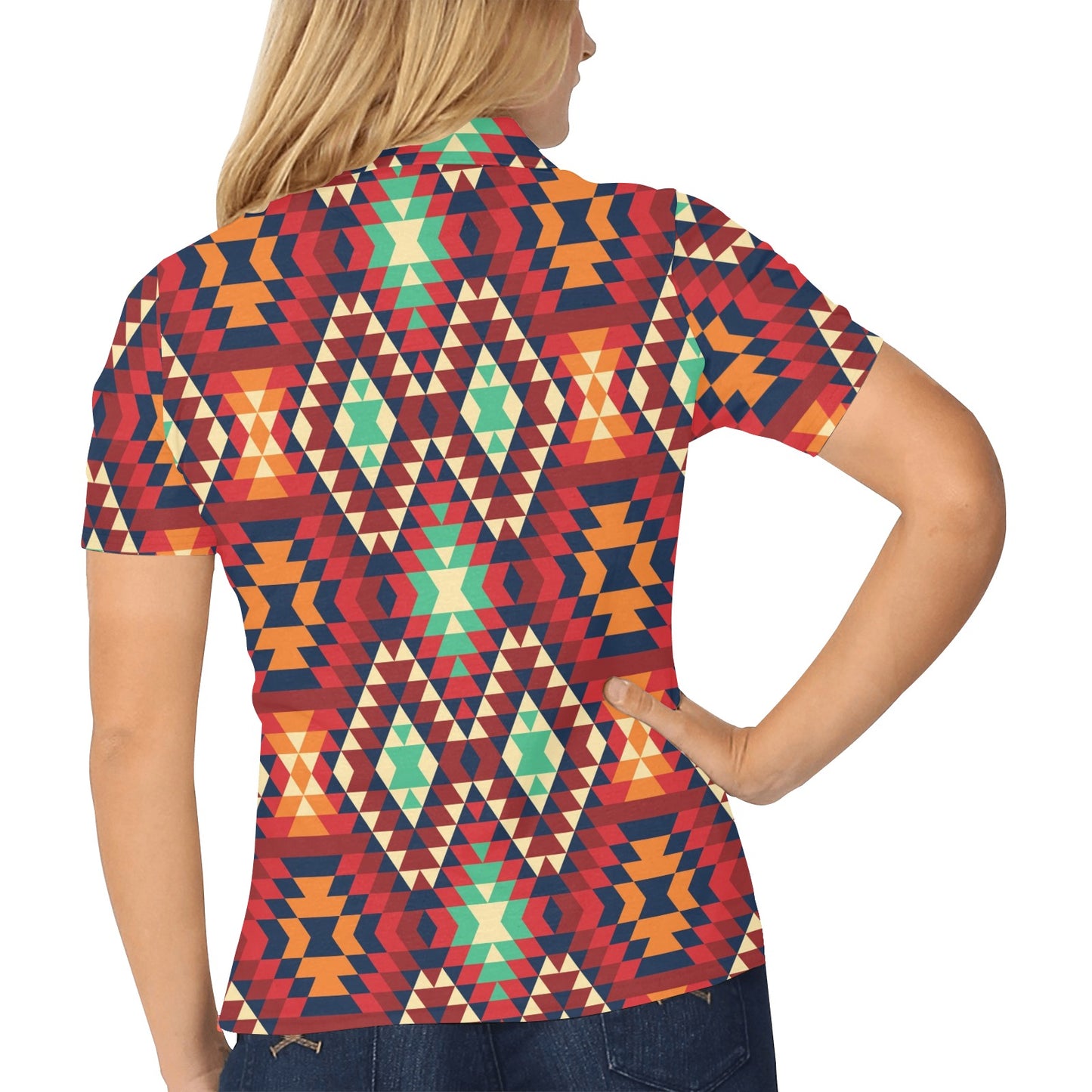 Native Pattern Print Design A07 Women's Polo Shirt