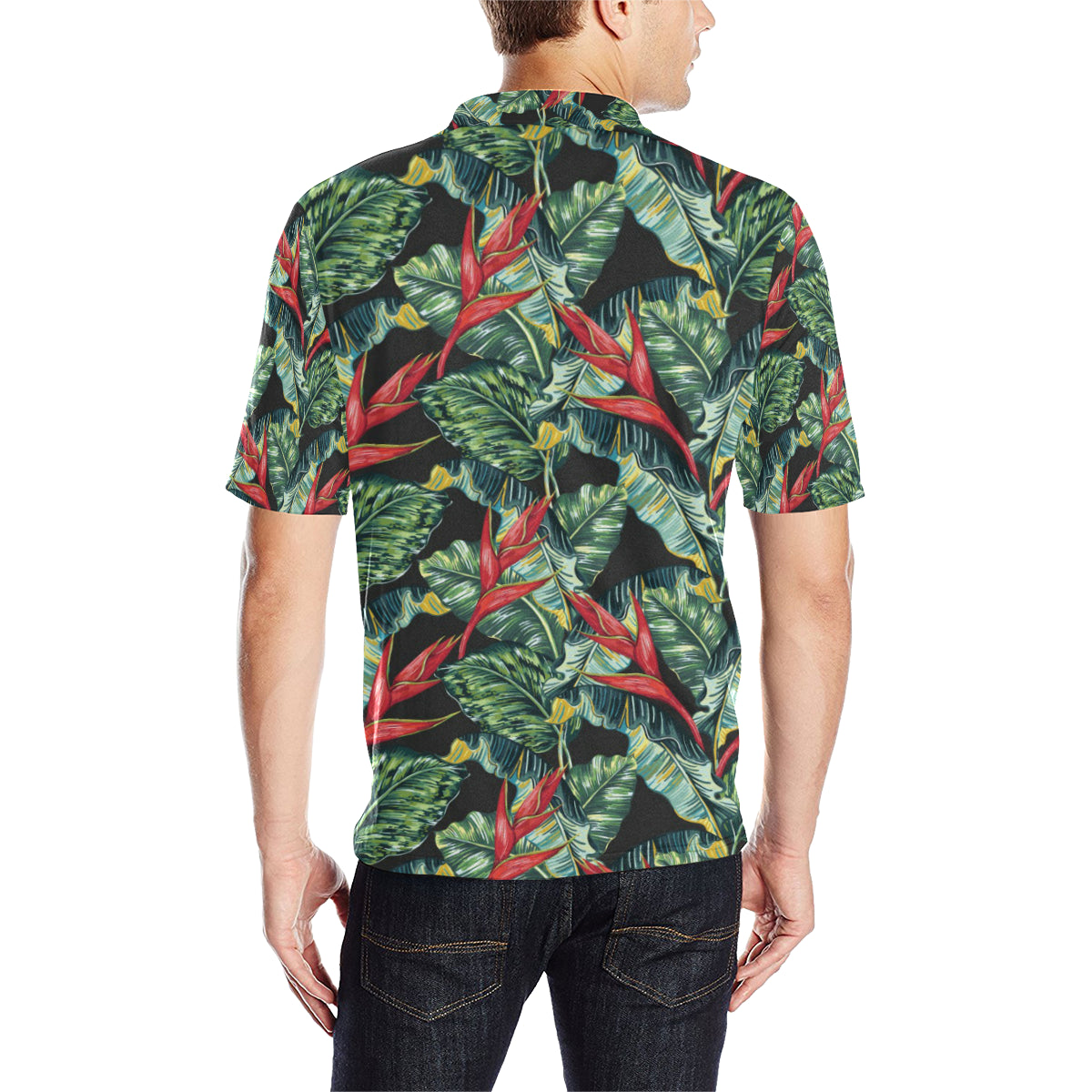 Bird Of Paradise Pattern Print Design BOP06 Men Polo Shirt