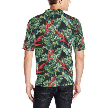 Bird Of Paradise Pattern Print Design BOP06 Men Polo Shirt