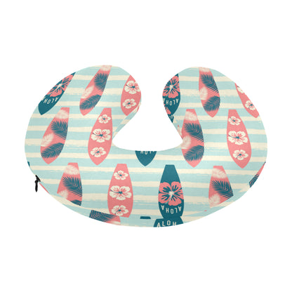 Aloha Hawaii Surfboard Pattern Print Design 02 U-Shaped Travel Neck Pillow