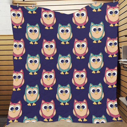 Owl Pattern Print Design A06 Premium Quilt