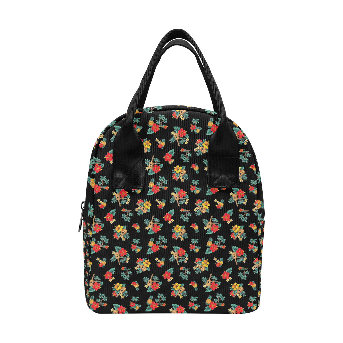 Hawaiian Flower Themed Print Insulated Lunch Bag