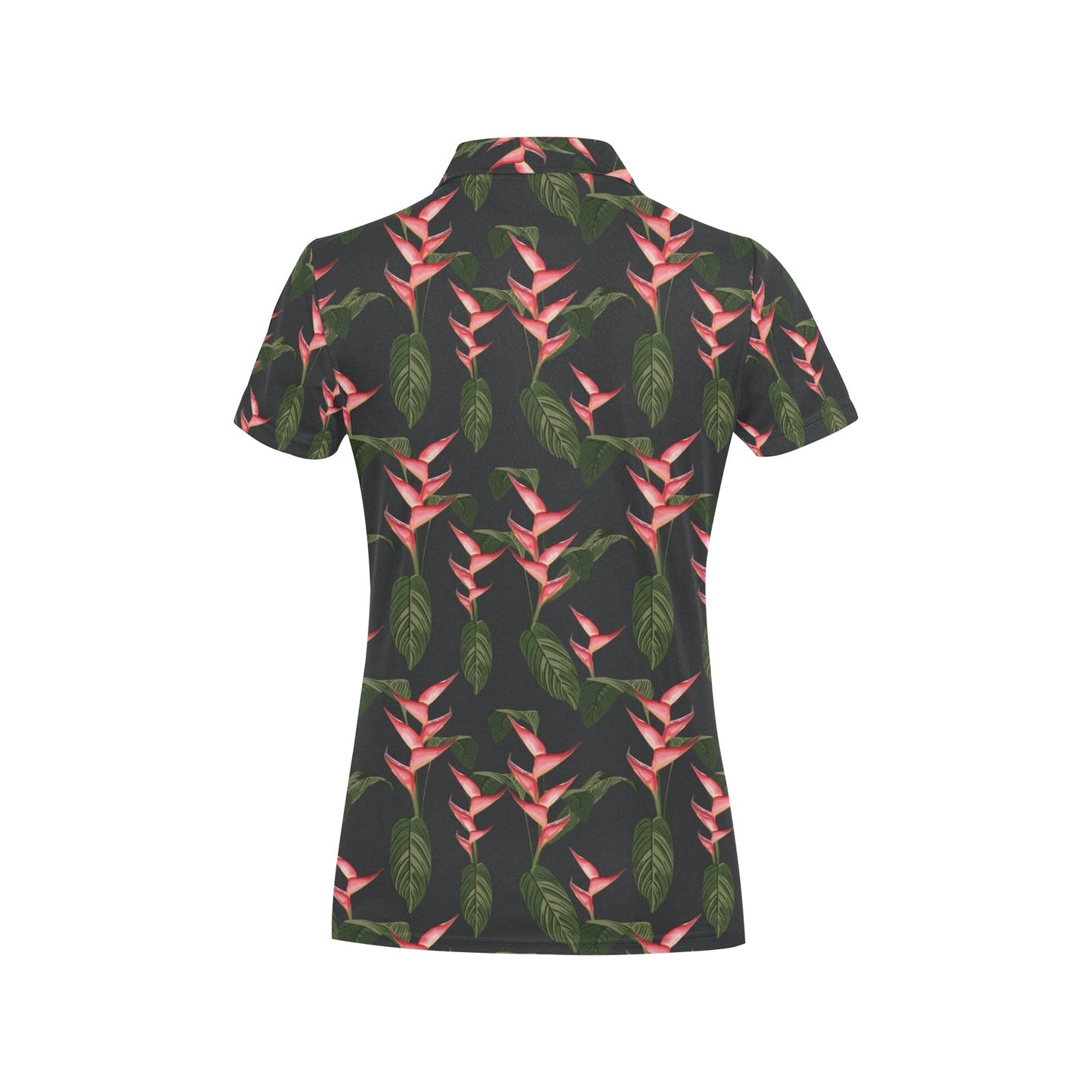 Heliconia Pattern Print Design HL07 Women's Polo Shirt