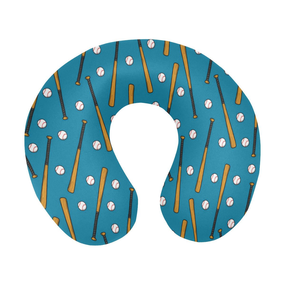 Baseball Pattern Print Design 01 U-Shaped Travel Neck Pillow