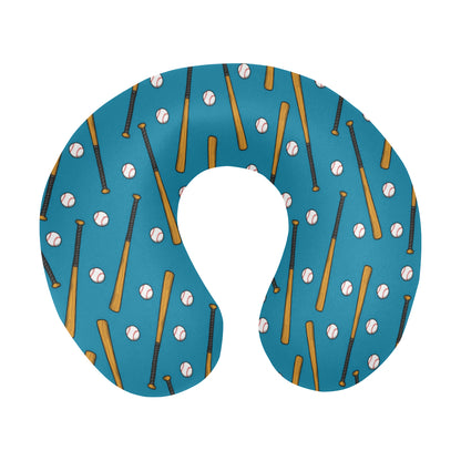 Baseball Pattern Print Design 01 U-Shaped Travel Neck Pillow