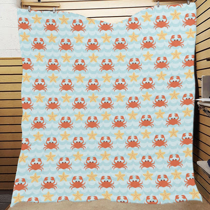 Crab Pattern Print Design 03 Premium Quilt
