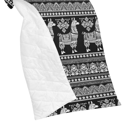 Llama Aztec Style Pattern Print Design 01 Premium Quilt