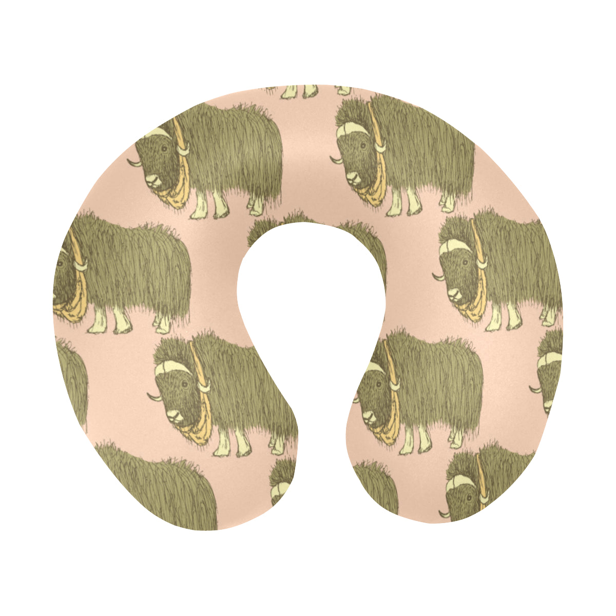 Yak Pattern Print Design 01 U-Shaped Travel Neck Pillow