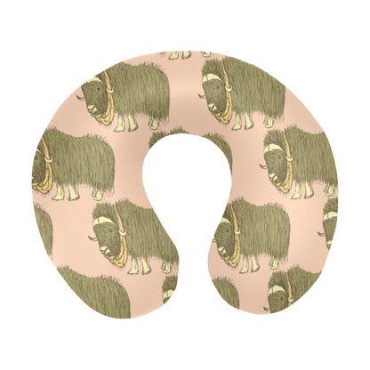 Yak Pattern Print Design 01 U-Shaped Travel Neck Pillow