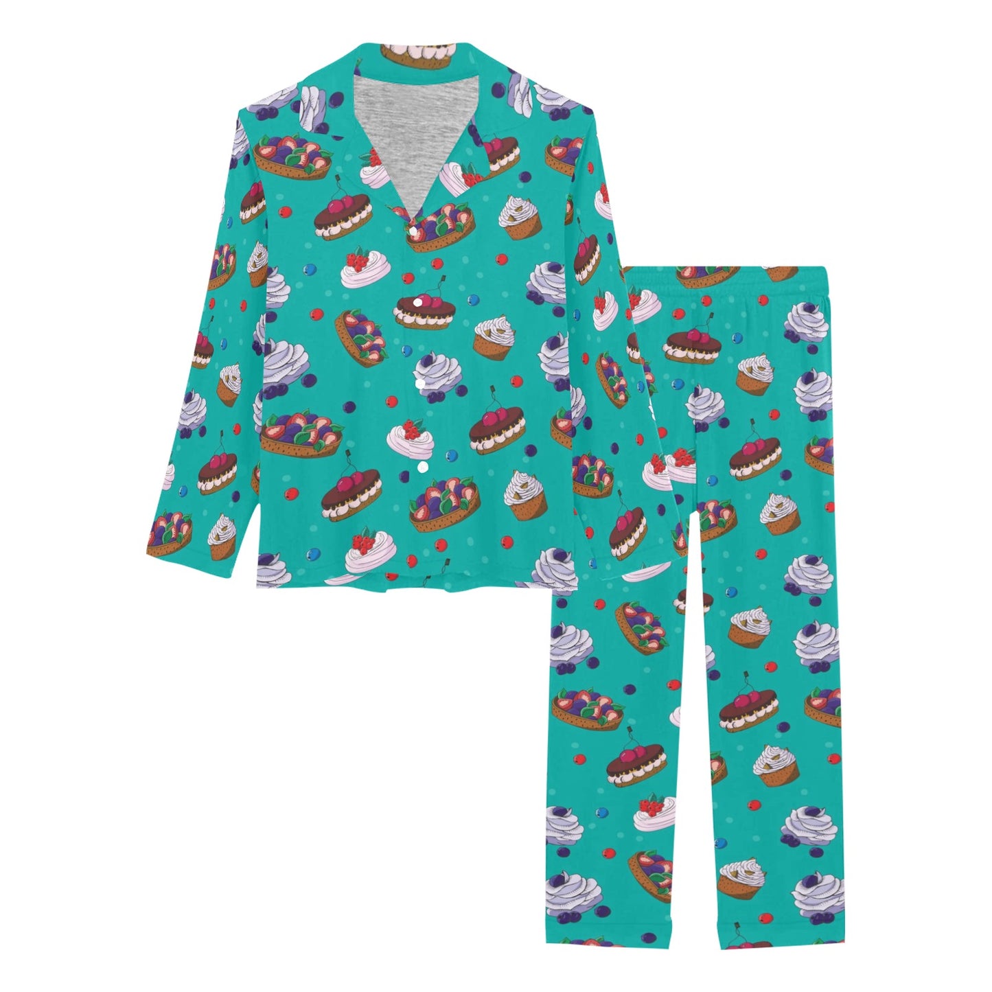 Cake Pattern Print Design 07 Women's Long Pajama Set
